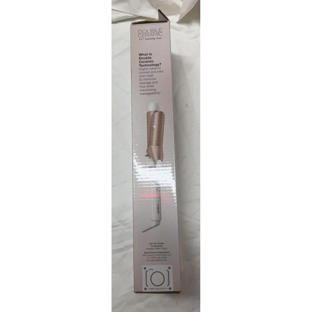 Conair Double Ceramic 1 1/2 Inch Curling Iron Soft Waves Medium Long Hair - Picture 2 of 4